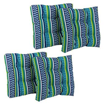 Blazing Needles 19-inch Squared Spun Polyester Tufted Dining Chair Cushion (Set of Four)