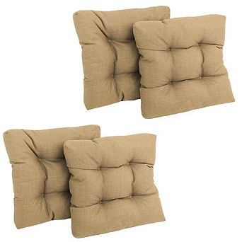 Blazing Needles 19-inch Squared Spun Polyester Tufted Dining Chair Cushion (Set of Four)