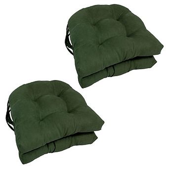 Blazing Needles 16-inch Solid Micro Suede U-shaped Tufted Chair Cushions (Set of 4)
