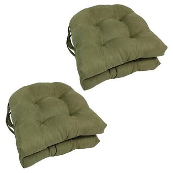 Blazing Needles 16-inch Solid Micro Suede U-shaped Tufted Chair Cushions (Set of 4)