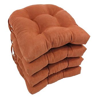 Blazing Needles 16-inch Solid Micro Suede U-shaped Tufted Chair Cushions (Set of 4)