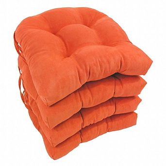 Blazing Needles 16-inch Solid Micro Suede U-shaped Tufted Chair Cushions (Set of 4)