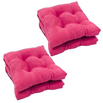 Blazing Needles 16-inch Solid Micro Suede Square Tufted Chair Cushions (Set of 4)