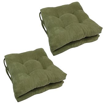 Blazing Needles 16-inch Solid Micro Suede Square Tufted Chair Cushions (Set of 4)