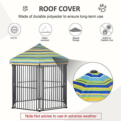 Outside/indoor Dog Playpen Crate W/ Locking Door & Metal Frame, 59.75" X 51.75"