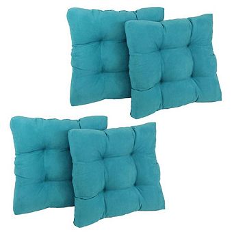 Blazing Needles 19-inch Squared Microsuede Tufted Dining Chair Cushion (Set of Four)