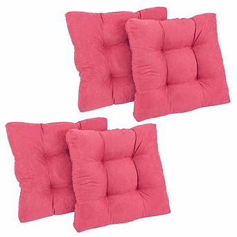 Blazing Needles 19-inch Squared Microsuede Tufted Dining Chair Cushion (Set of Four)