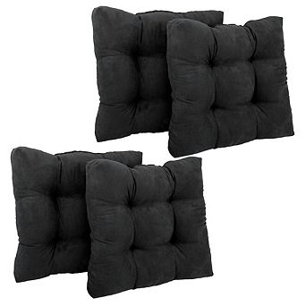 Blazing Needles 19-inch Squared Microsuede Tufted Dining Chair Cushion (Set of Four)
