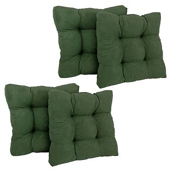 Blazing Needles 19-inch Squared Microsuede Tufted Dining Chair Cushion (Set of Four)