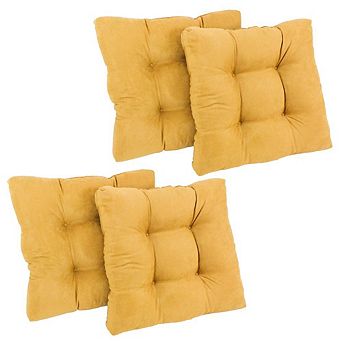 Blazing Needles 19-inch Squared Microsuede Tufted Dining Chair Cushion (Set of Four)