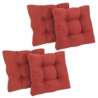 Blazing Needles 19-inch Squared Microsuede Tufted Dining Chair Cushion (Set of Four)