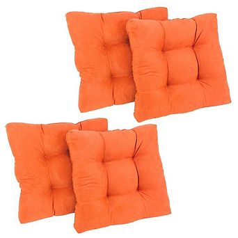 Blazing Needles 19-inch Squared Microsuede Tufted Dining Chair Cushion (Set of Four)