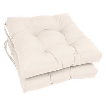 Blazing Needles 16-inch Solid Twill Square Tufted Chair Cushions (Set of 2)