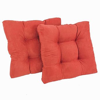 Blazing Needles 19-inch Squared Microsuede Tufted Dining Chair Cushion (Set of Two)