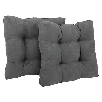 Blazing Needles 19-inch Squared Microsuede Tufted Dining Chair Cushion (Set of Two)