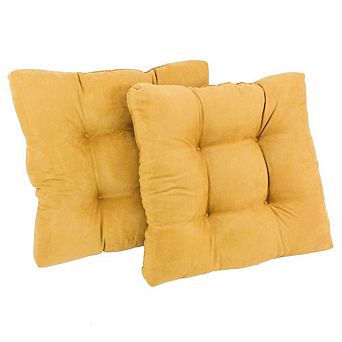 Blazing Needles 19-inch Squared Microsuede Tufted Dining Chair Cushion (Set of Two)