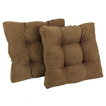Blazing Needles 19-inch Squared Microsuede Tufted Dining Chair Cushion (Set of Two)