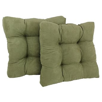 Blazing Needles 19-inch Squared Microsuede Tufted Dining Chair Cushion (Set of Two)