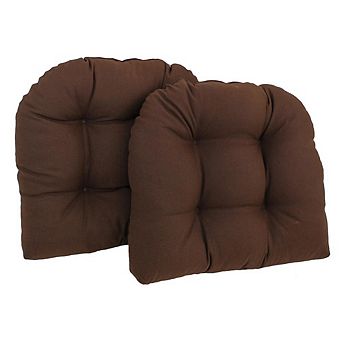 Blazing Needles 19-inch U-Shaped Twill Tufted Dining Chair Cushion (Set of 2)