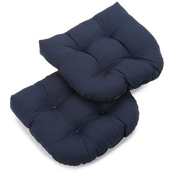 Blazing Needles 19-inch U-Shaped Twill Tufted Dining Chair Cushion (Set of 2)