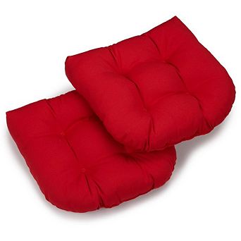Blazing Needles 19-inch U-Shaped Twill Tufted Dining Chair Cushion (Set of 2)
