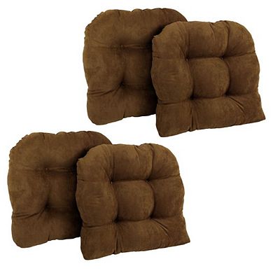 Blazing Needles 19-inch U-Shaped Micro Suede Tufted Dining Chair Cushions (Set of 4)