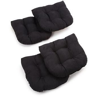Blazing Needles 19-inch U-Shaped Micro Suede Tufted Dining Chair Cushions (Set of 4)