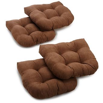 Blazing Needles 19-inch U-Shaped Micro Suede Tufted Dining Chair Cushions (Set of 4)