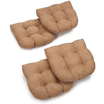 Blazing Needles 19-inch U-Shaped Micro Suede Tufted Dining Chair Cushions (Set of 4)