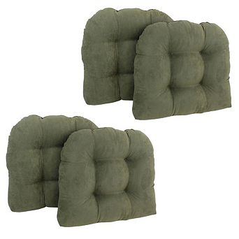 Blazing Needles 19-inch U-Shaped Micro Suede Tufted Dining Chair Cushions (Set of 4)