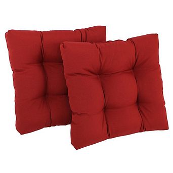 Blazing Needles 19-inch Squared Twill Tufted Dining Chair Cushion (Set of Two)