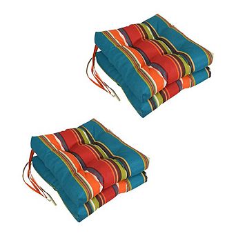 Blazing Needles 16-inch Outdoor Spun Polyseter Square Tufted Chair Cushions (Set of 4)