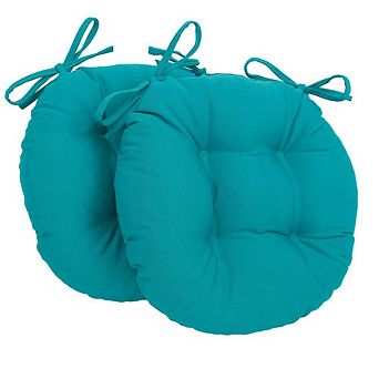 Blazing Needles 16-inch Solid Twill Round Tufted Chair Cushions (Set of 2)
