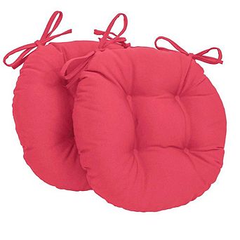 Blazing Needles 16-inch Solid Twill Round Tufted Chair Cushions (Set of 2)