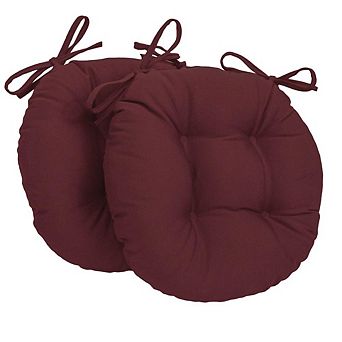 Blazing Needles 16-inch Solid Twill Round Tufted Chair Cushions (Set of 2)