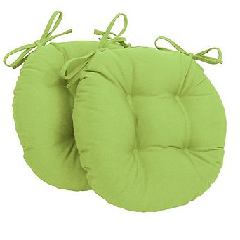 Blazing Needles 16-inch Solid Twill Round Tufted Chair Cushions (Set of 2)