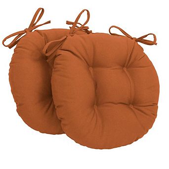 Blazing Needles 16-inch Solid Twill Round Tufted Chair Cushions (Set of 2)