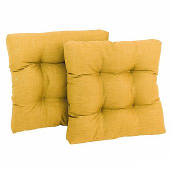 Blazing Needles 19-inch Squared Spun Polyester Tufted Dining Chair Cushion (Set of Two)
