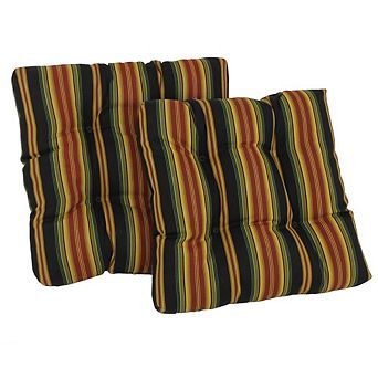 Blazing Needles 19-inch Squared Spun Polyester Tufted Dining Chair Cushion (Set of Two)