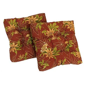 Blazing Needles 19-inch Squared Spun Polyester Tufted Dining Chair Cushion (Set of Two)