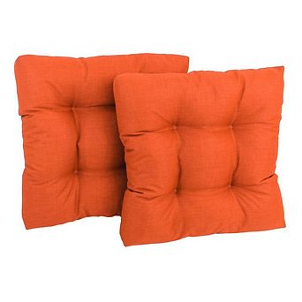 Blazing Needles 19-inch Squared Spun Polyester Tufted Dining Chair Cushion (Set of Two)