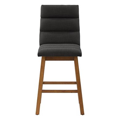 CorLiving Boston Channel Tufted Fabric Barstool Set of 2