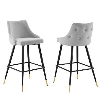 Modway Adorn Performance Velvet Bar Stool Set of 2