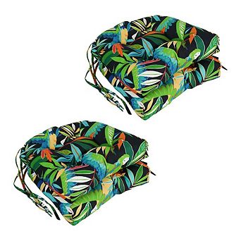 Blazing Needles 16-inch Outdoor Spun Polyester U-shaped Tufted Chair Cushions (Set of 4)