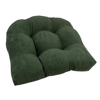 Blazing Needles 19-inch U-Shaped Micro Suede Tufted Dining Chair Cushion