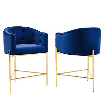Modway Savour Tufted Performance Velvet Counter Stool Set of 2