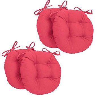 Blazing Needles 16-inch Solid Twill Round Tufted Chair Cushions (Set of 4)