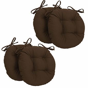 Blazing Needles 16-inch Solid Twill Round Tufted Chair Cushions (Set of 4)