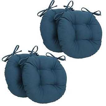 Blazing Needles 16-inch Solid Twill Round Tufted Chair Cushions (Set of 4)