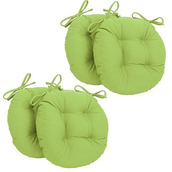 Blazing Needles 16-inch Solid Twill Round Tufted Chair Cushions (Set of 4)
